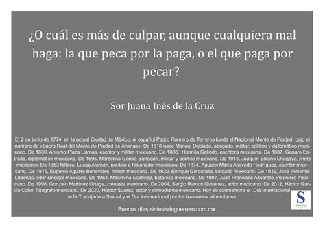 Buenos días. Sor Juana Inés de la Cruz - Noticias del Estado de Guerrero | Síntesis de Guerrero