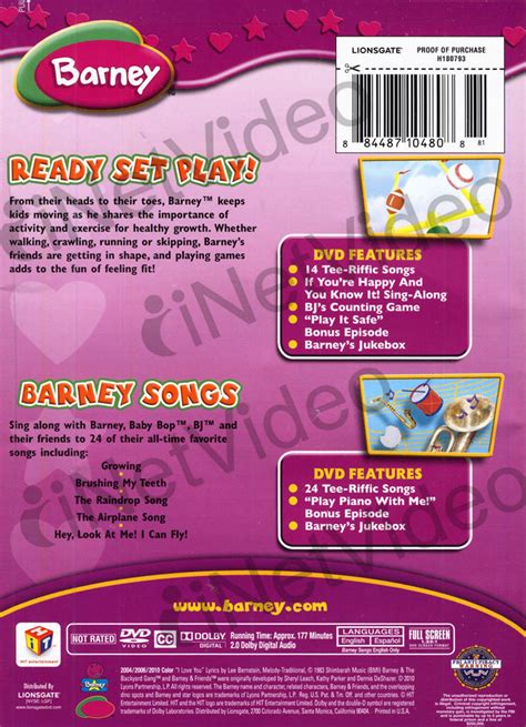 Barney (Ready Set Play!/Barney Songs) (Double Feature) on DVD Movie