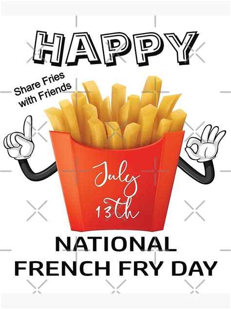 "Happy National French Fry Day July 13TH" Art Print by Jecolds | Redbubble