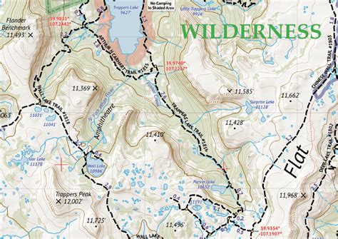 Flat Tops Wilderness Hiking Map - Outdoor Trail Maps