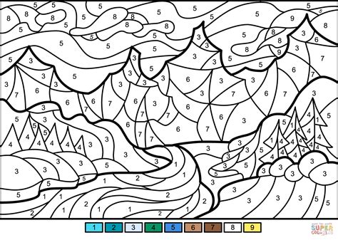 Landscape Paint By Numbers Printable - Printable Templates