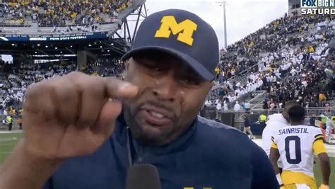 Update: Michigan Coach Sherrone Moore Cries, Cusses After Emotional Win Over Penn State Without ...