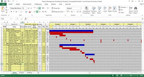 Project management schedule template excel - Free Download