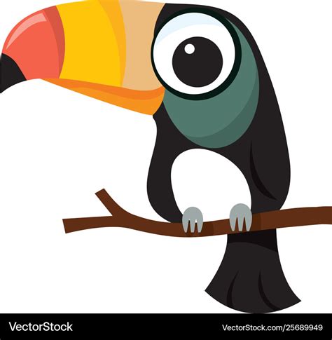 Little cute toucan cartoon character Royalty Free Vector