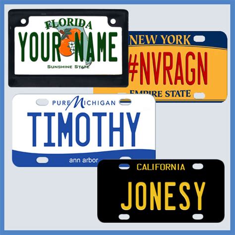 Personalized Custom License Plates with cute design themes personalized ...