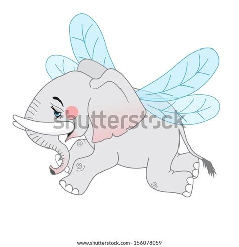 Cute Cartoon Flying Elephant Stock Vector (Royalty Free) 156078059 | Shutterstock