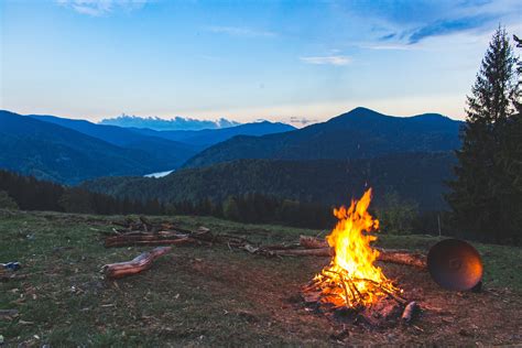 Bonfire Surrounded With Green Grass Field · Free Stock Photo