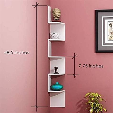 Paint Coated White Wooden Corner Wall Mounted Shelf, 5 Shelves at Rs 380/piece in Saharanpur