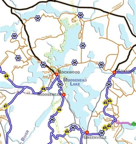 Rangeley Snowmobile Trail Map / Swift Valley View Maine Land Scenic ...