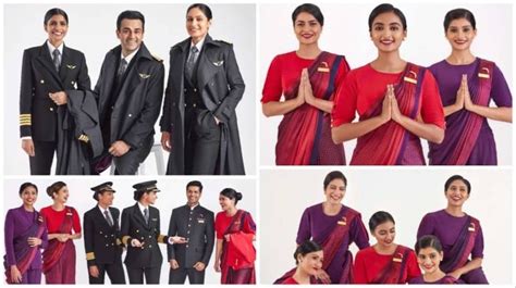 Caolaca: Air India unveils new uniforms for crew designed by Manish ...