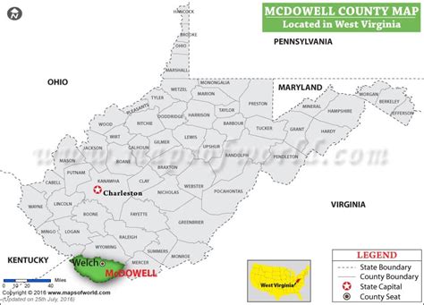 Mcdowell County Map, West Virginia