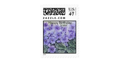 Floral Happy Birthday Postage Stamps | Zazzle