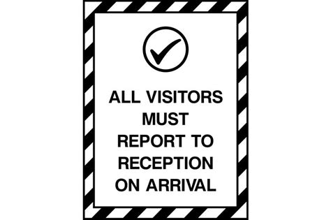 All Visitors Must Report To Reception On Arrival sign | SK Signs & Labels