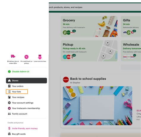 Instacart Help Center - Your lists