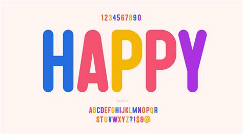 Vector happy font colorful style modern typography 7016680 Vector Art at Vecteezy