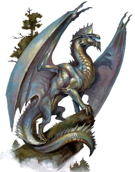 Silver Dragon - Pathfinder PFRPG DND D&D d20 fantasy | Dragon mythology, Dragon rpg, Dnd dragons