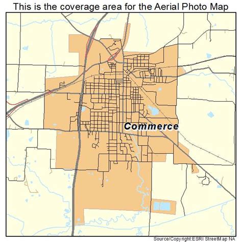 Aerial Photography Map of Commerce, TX Texas