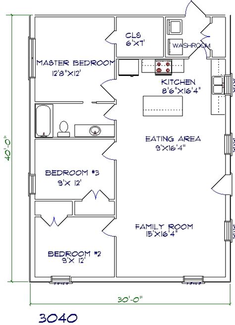 30 X 30 Barndominium Floor Plans - floorplans.click