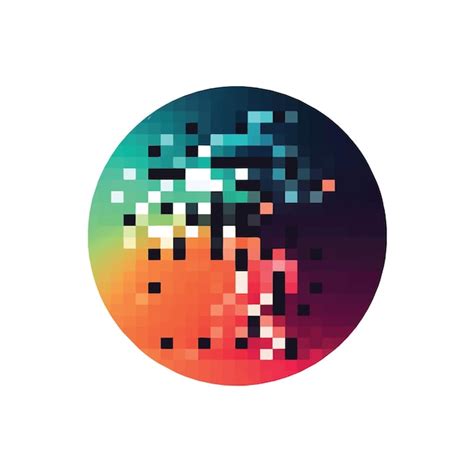 Premium Vector | Circle pixelated logo simple