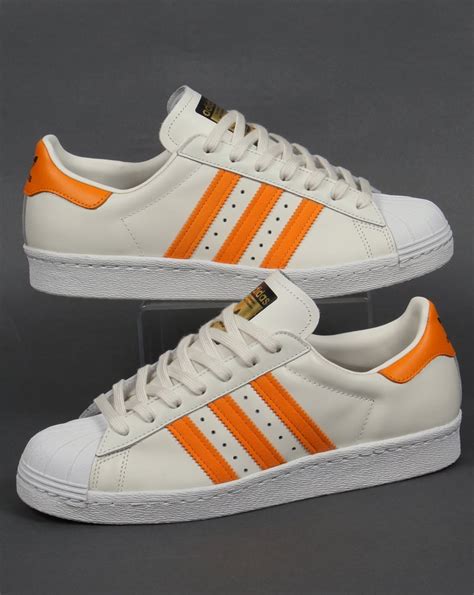 Adidas Superstar 80s Trainers Off White/Orange,originals,shell toe,shoe