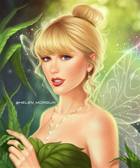 Taylor Swift as Tinker Bell | Artist Transforms Female Celebrities Into Disney Princesses ...