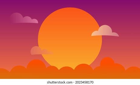 Vector Illustration Sunset Sky Stock Vector (Royalty Free) 2023458170 ...