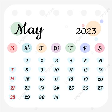 Calendario Mayo 2023 PNG ,dibujos Calendario 2023, Calendario Mensual 2023, Calendario Mensual ...