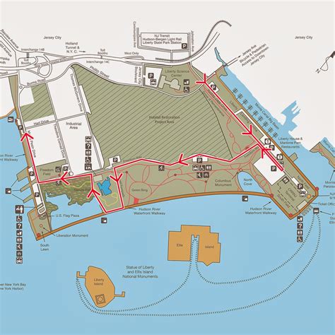 Liberty State Park Map - Map Of Central America