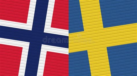 Sweden and Norway Two Half Flags Together Stock Photo - Image of unity ...