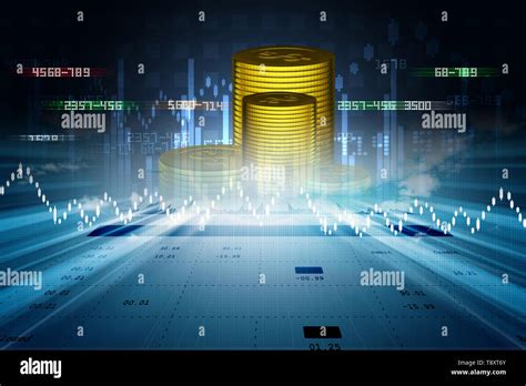 Stock market graph analysis with gold coin Stock Photo - Alamy