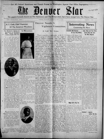 The Denver Star Newspaper is Published - African American Registry