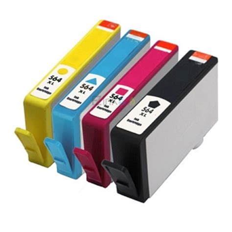 4 Pack HP 564XL BK/C/M/Y Compatible High Yield Ink Cartridges