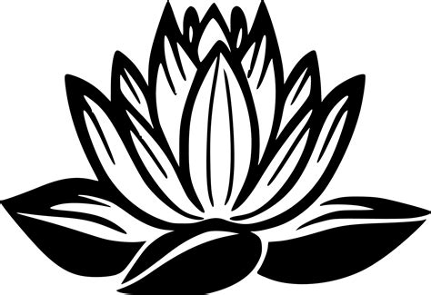 Lotus Flower, Black and White Vector illustration 23852221 Vector Art at Vecteezy