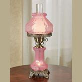 Isabel Pink Handblown Glass Vintage Style Hurricane Table Lamp