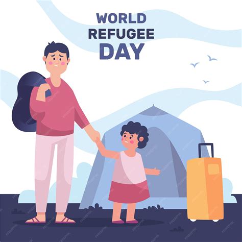 Free Vector | Illustrated world refugee day drawing concept