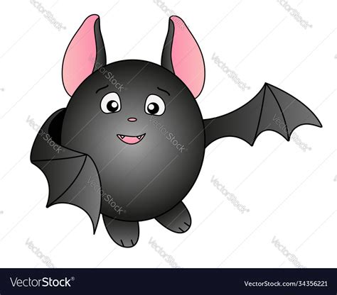 A cute fat bat with big ears is funny Royalty Free Vector