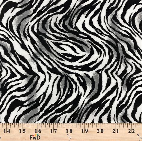 White Tiger Animal Print Fabric Cotton Polyester Broadcloth 60" Wide