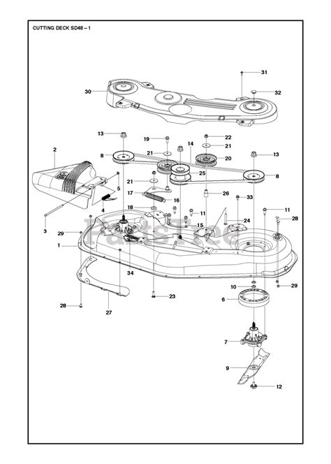 Husqvarna SD 48 (967027301) - Husqvarna 48" Mower Deck Assembly (2019 ...