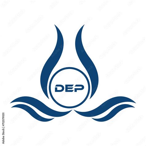 DEP letter water drop icon design with white background in illustrator, DEP Monogram logo design ...