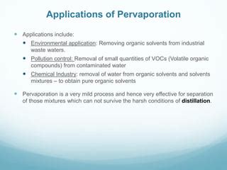 Membranes for Pervaporation | PPT