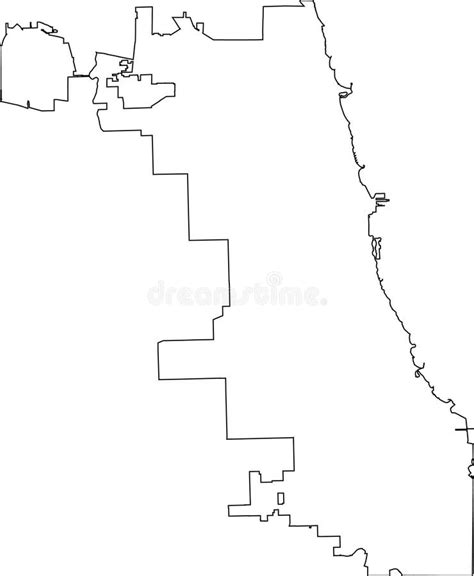 White Wards Map of the CHICAGO CITY COUNCIL, ILLINOIS Stock Vector ...