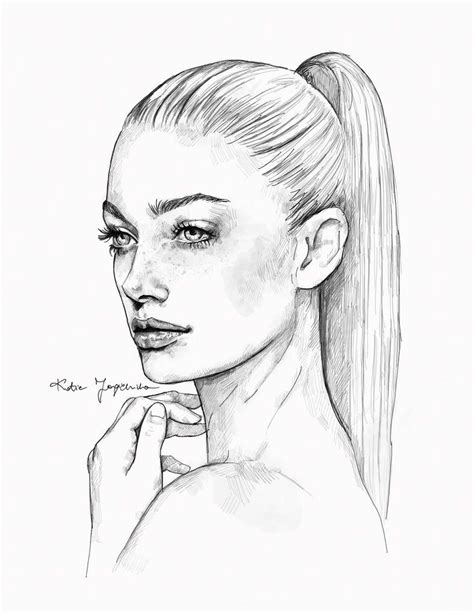 Simple by katiebloo | Pencil portrait, Portrait drawing, Sketches