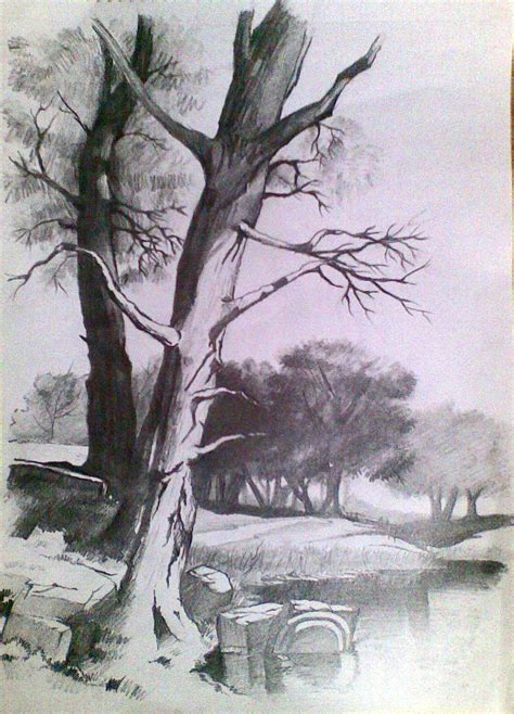 Realistic Landscape Drawing at GetDrawings | Free download