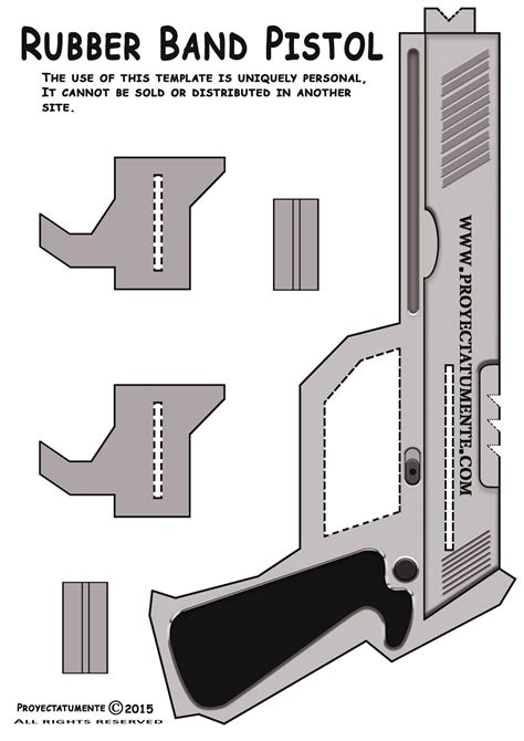 How to Make a Rubber Band Pistol - Proyectatumente Cardboard Toys, Paper Toys, Rubber Band Gun ...