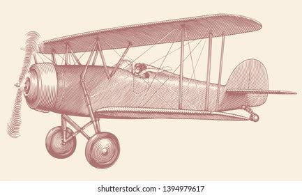 Airplane Flying Hand Drawn Engraving Editable Stock Vector (Royalty Free) 1495165904 | Shutterstock