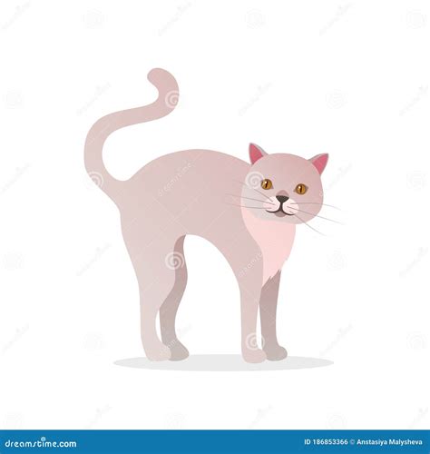 Funny White Cat Icon in Cartoon Style. Stock Vector - Illustration of ...