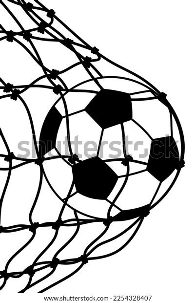 Soccer Ball Net Black White Ball Stock Illustration 2254328407 ...