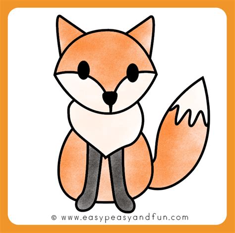 Simple Fox Drawing Kids - Origami