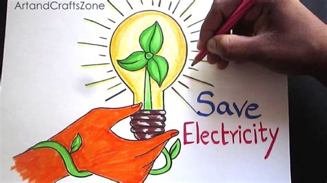 How to Draw Save Electricity | Save Energy Drawing for Kids | step by step - YouTube