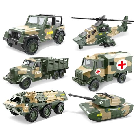 Hot! 1:64 Military Model Car Toy Mini Pull Back Alloy Car 6 Styles Military Armored Series ...